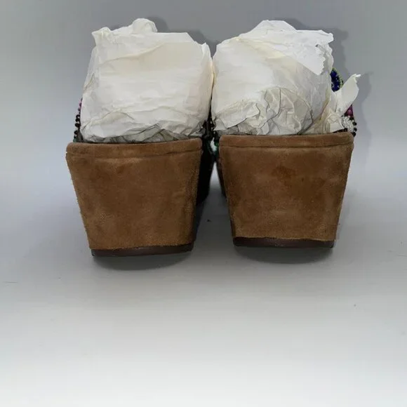 AZURA Claretha-BZM Italian  Purple Multi Beaded Sandals Women’s Size 10 Size 41 - Picture 14 of 15